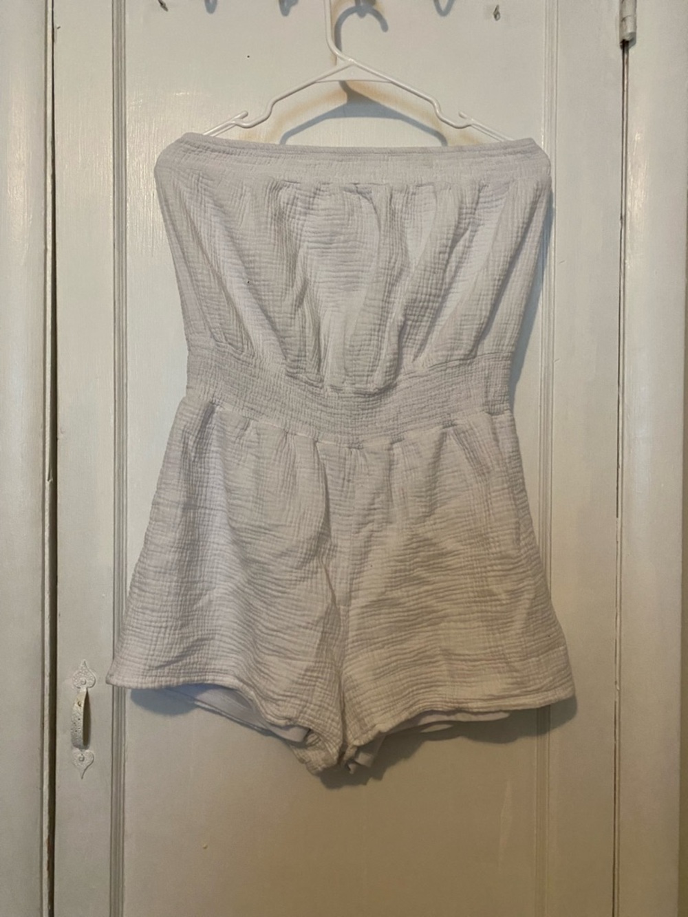 No Boundaries White Strapless Romper